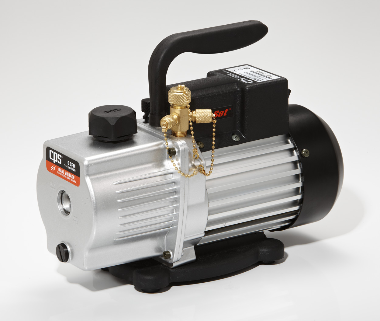 6-CFM VACUUM PUMP 2-STAGE WITH DUAL VOLTAGE 1/2HP MOTOR