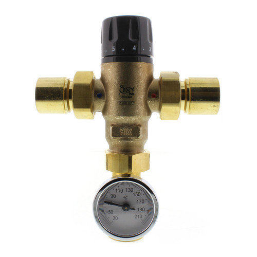 MIXCAL 3-WAY MIXING VALVE 3/4"SW W/ TEMP GAUGE